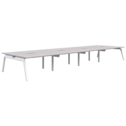 Accent Balance Angle 8 Pod Desk 1800x800mm Silver Strata/White