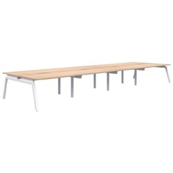 Accent Balance Angle 8 Pod Desk 1800x800mm Refined Oak/White