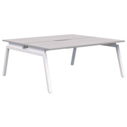 Accent Balance Angle 2 Pod Desk 1500x800mm Silver Strata/White