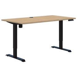 Accent Duo II Electric Desk 1500x800mm, Classic Oak/Black