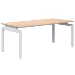 Accent Balance Single Desk 1500x800mm, Refined Oak/White