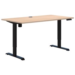 Accent Duo II Electric Desk 1500x800mm, Refined Oak/Black