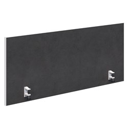System 25 Side Mount Desk Screen 1800x600mm Fletcher Pepper/White
