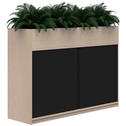 Mascot Planter Tambour 1800mm Refined Oak with Black Doors