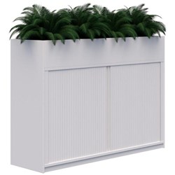 Mascot Planter Tambour Lockable 1800mm Snow Velvet with White Doors