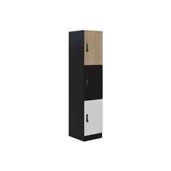 Mascot Digital Locking 3 Door Locker 450x1900mm Classic Oak/Snow Velvet/Black
