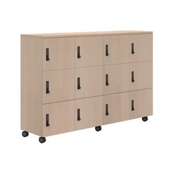 Mascot Digital Locking 12 Door Mobile Locker 1800x1200mm Refined Oak