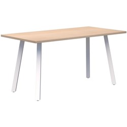 Fiord CAFE Table 1600 x 800 x 720mm Refined Oak Top with White Base