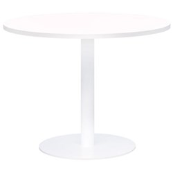 Accent Classic Round Table 800mm Snow Velvet/White
