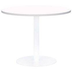 Accent Classic Round Table 900mm Snow Velvet/White