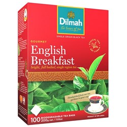 Dilmah English Breakfast Tagless Tea Bags, Box of 100
