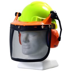 Esko Ratchet Harness Safety Helmet Forestry Combo, Neon Yellow