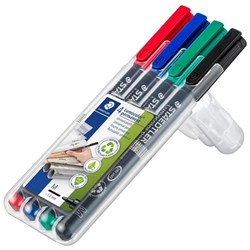 Staedtler Lumocolor 317 Permanent Markers Medium Assorted, Pack of 4