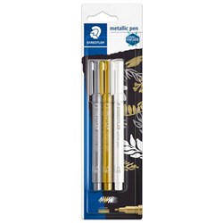 Staedtler Design Journey Metallic Markers Assorted, Pack of 3