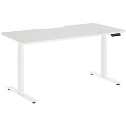 Amplify Electric Height Adjustable Desk Dual Motor Scallop Top 1500x750mm White/White