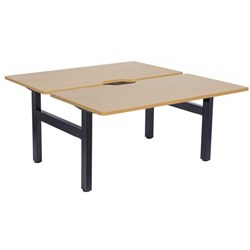 Emerge Fixed Height Back to Back Desk 1500x750mm Beech/Black
