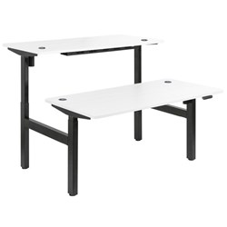 Emerge Electric Height Adjustable 2 User Desk 1500x625mm White/Black
