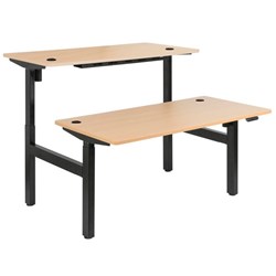 Emerge Electric Height Adjustable 2 User Desk 1500x750mm Beech/Black