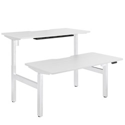 Emerge Electric Height Adjustable 2 User Desk 1800x800mm White Scallop/White