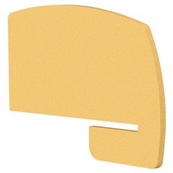 Boyd Acoustic Curved Desk Divider Side Slot 800mm Mustard