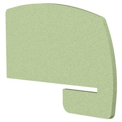 Boyd Acoustic Curved Desk Divider Side Slot 800mm Leaf Green