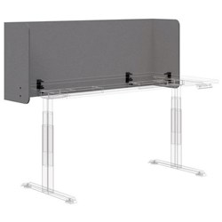 Fiord12 Acoustic Fold Wrap Around Desk Screen 1200x595mm Light Grey with Black Brackets