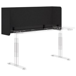 Fiord12 Acoustic Fold Wrap Around Desk Screen 1200x595mm Charcoal with Black Brackets