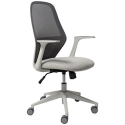 Mondo Soho Chair With Arms Mesh Back Light Grey/White