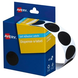 Avery Dot Dispenser Labels DMC24 24mm Black, Box of 500