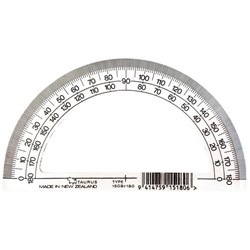 Taurus Protractor 180 degrees 15cm