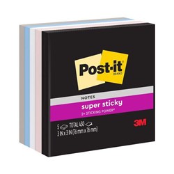 Post-it®Notes 654-5SSNE Super Sticky 76x76mm Simply Serene, Pack of 5