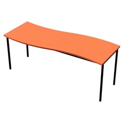 Zealand High Wave Rectangle School Table 1800x750x520mm Orange