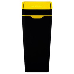 Method 60L Yellow Plastics + Cans Recycling Bin With Closed Touch Lid