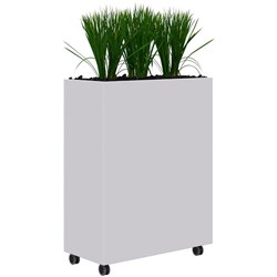 Fiord Mobile Planter Including Artificial Plants 900x1200mm White/Grass