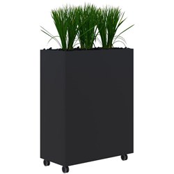Fiord Mobile Planter Including Artificial Plants 900x1200mm Black/Grass