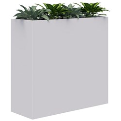 Fiord Planter Including Artificial Plants 1200x1200mm White/Plants