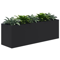 Fiord Planter Including Artificial Plants 1600x600mm Black/Plants