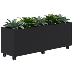 Fiord Mobile Planter Including Artificial Plants 1600x600mm Black