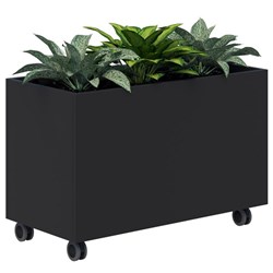 Fiord Mobile Planter Including Artificial Plants 900x600mm Black