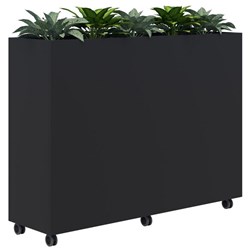 Fiord Mobile Planter Including Artificial Plants 1600x1200mm Black