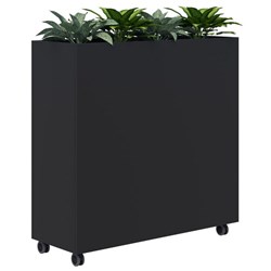 Fiord Mobile Planter Including Artificial Plants 1200x1200mm Black