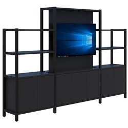 Grid 40 TV Open Display Wall Unit 2960x1500/1890mm Black/Black