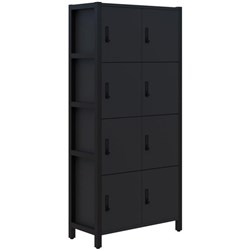 Grid 40 Locker Module Digital Locking 8 Door Locker 880x1890mm Black/Black