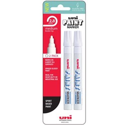 Uni Bullet Tip Paint Marker White, Pack of 2