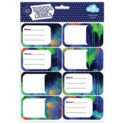 Spencil Name & Subject Labels Colour Drip, Pack of 16