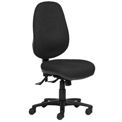 Charlie Extra High Back Task Chair 3 Lever Black Fabric