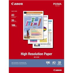 Canon A3 106gsm High Resolution Inkjet Paper, Pack of 20