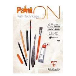 Clairefontaine PaintON Pad White A5 40 Sheet
