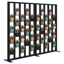 Connect Freestanding Plant Wall With Artificial Plants Room Divider 2400x1890mm Black/Black