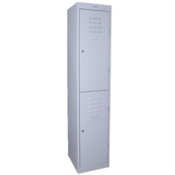 Steelco 2 Door keylock Locker 380x1830mm Silver Grey